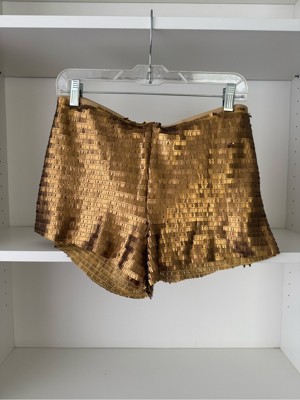 FREE PEOPLE Gold Sequin Shorts